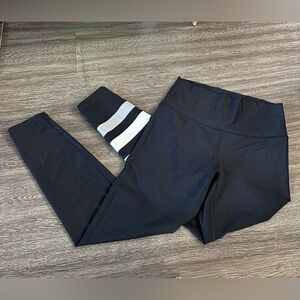 aerie Black Leggings with White Stripe Cuff